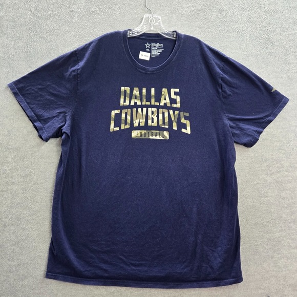 Dallas Cowboys Men Shirt 4XL Blue Logo Camo Short Sleeve Crew Neck Tee - Picture 1 of 11